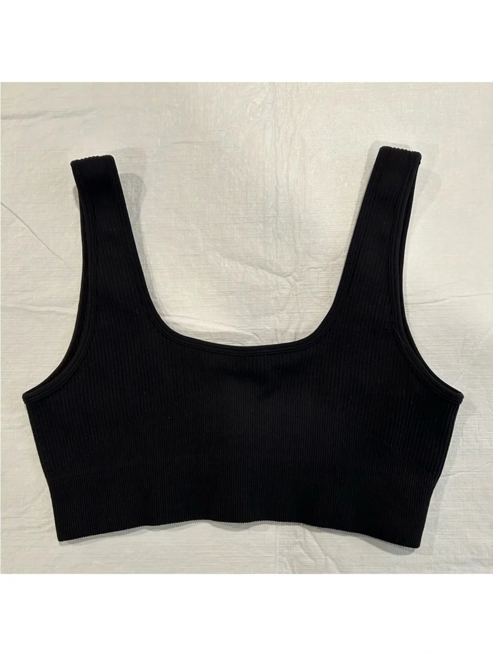 PacSun Black Ribbed Scoop Neck Bra